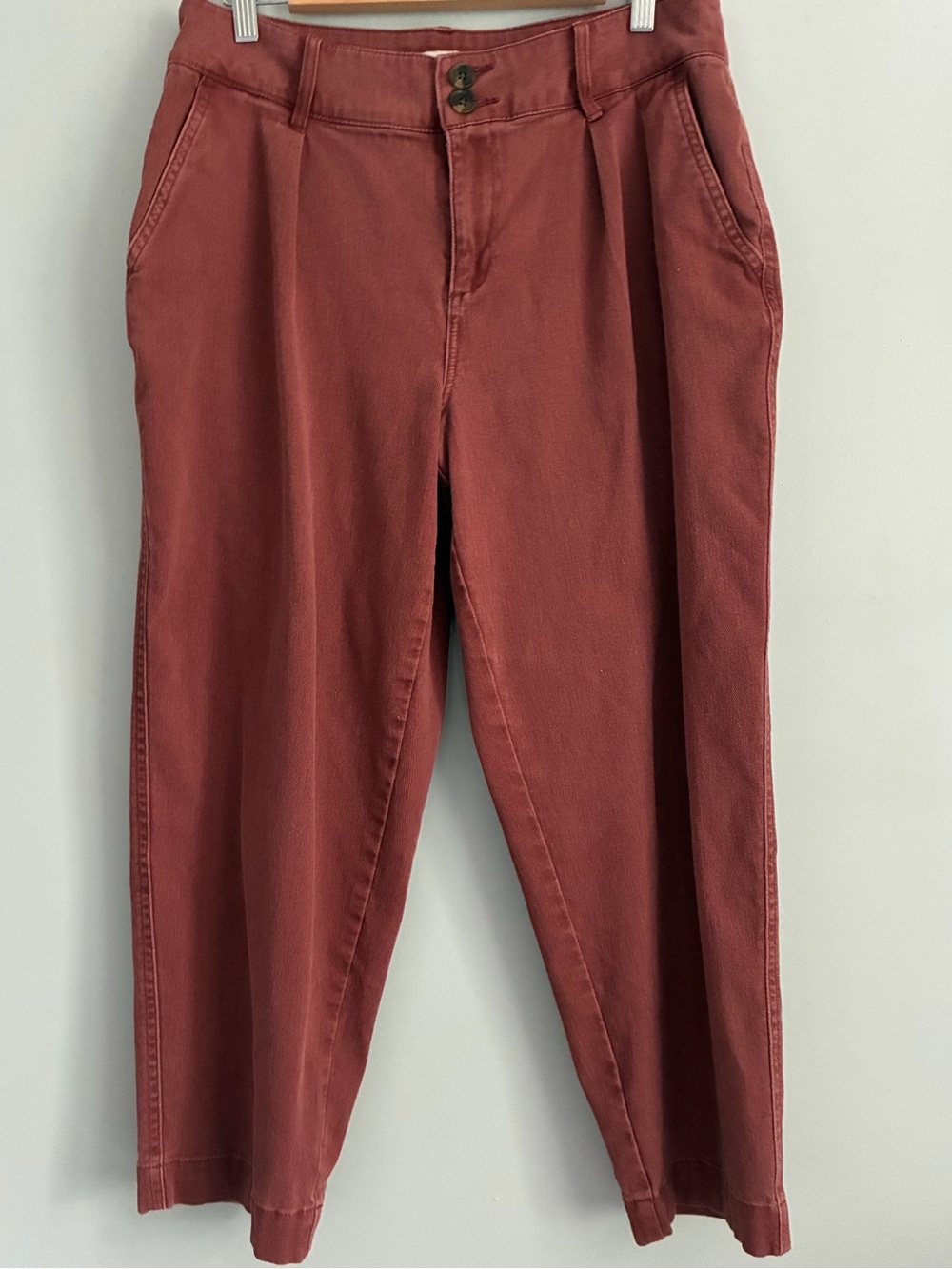 A NEW DAY Deep Terracotta Pleated High Rise Pants Size 10
